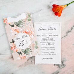 invitatii nunta ieftine cu motive florale vintage