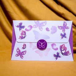 invitatie nunta 5010 cu fluturi clasica moderna mov violet