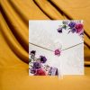 invitatie nunta 4077 clasica eleganta moderna cu flori violet
