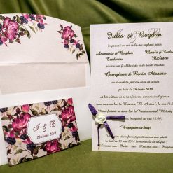 invitatie nunta 4012 eleganta clasica cu flori