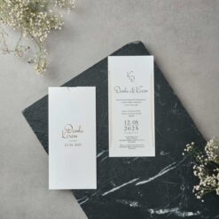 invitatii nunta albe cu auriu gold cu plic inclus 22520.