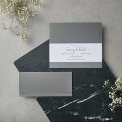 invitatii nunta gri simple tip plic 22527.