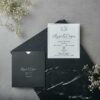 invitatii nunta simple si elegante cu plic negru 22559.