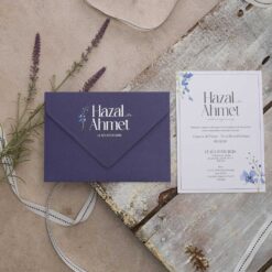 invitatii nunta albastre cu plic albastru 40344.