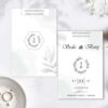 invitatii nunta elegante simple cu plic verzui 6257.