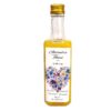 sticle marturii nunta 250 ml Rada cu etichete personalizate in forma de inimioara si dop aluminiu auriu.