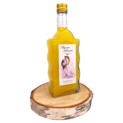 sticle marturii nunta 500 ml cu valuri stof 3.